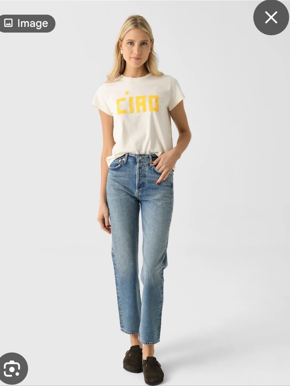 Citizens Of Humanity High-Rise Straight Jeans in Light Blue